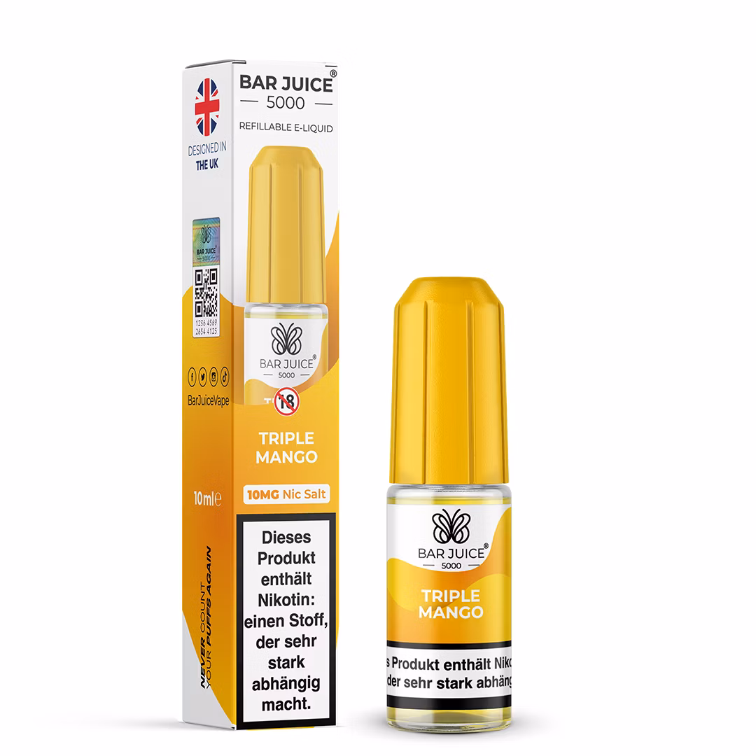 Bar Juice - 5000 - Triple Mango | Inhalt : 10ml | Nikotinsalz-Stärke : 10mg | Paketgröße : 1er Packung