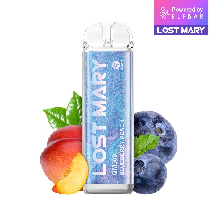 Lost Mary - QM600 - Einweg E-Zigarette - Blueberry Peach | Nikotinsalz-Stärke : 20mg | Paketgröße : 1er Packung Lost Mary - QM600 - Einweg E-Zigarette - Blueberry Peach | Nikotinsalz-Stärke : 20mg | Paketgröße : 1er Packung