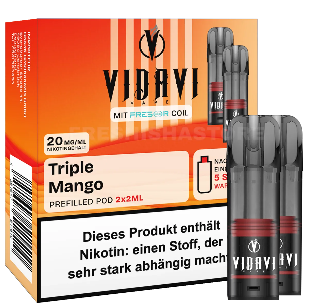 VIDAVI - Prefilled Pod - 2ml - 2er Pack - Triple Mango