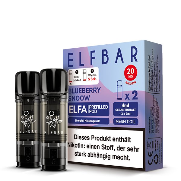 Elfbar - ELFA - Prefilled Pod - 2ml - 2er Pack - Blueberry Snoow