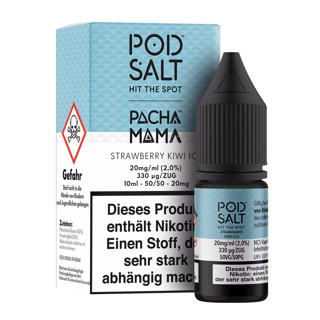 Fusion_SKI_20mg-10ml-BoxBottle Pod Salt - Fusion - Strawberry Kiwi Ice - Nikotinsalz-Liquid - 10ml - 20mg