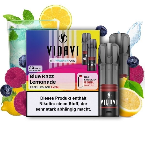 VIDAVI - Prefilled Pod - 2ml - 2er Pack - Blue Razz Lemonade VIDAVI - Prefilled Pod - 2ml - 2er Pack - Blue Razz Lemonade