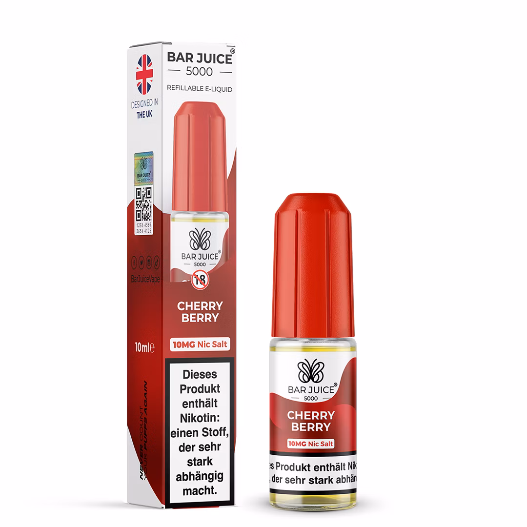 Bar Juice - 5000 - Cherry Berry | Inhalt : 10ml | Nikotinsalz-Stärke : 10mg | Paketgröße : 1er Packung