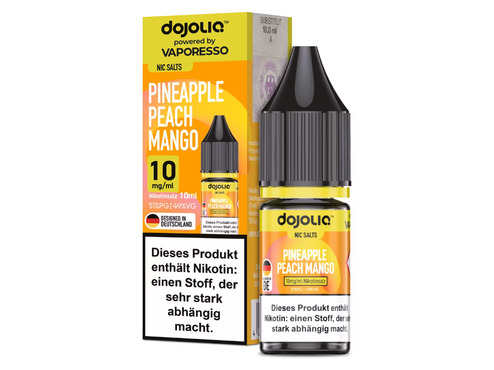 Vaporesso - Dojoliq - Nikotinsalz-Liquid - 10ml - Pineapple Peach Mango - 10mg Vaporesso - Dojoliq - Nikotinsalz-Liquid - 10ml - Pineapple Peach Mango - 10mg