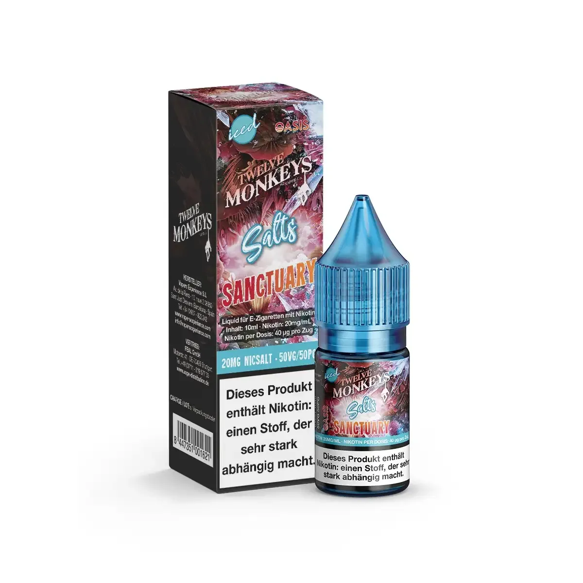 Twelve Monkeys Nikotinsalz-Liquid Iced Sanctuary 10ml 20mg