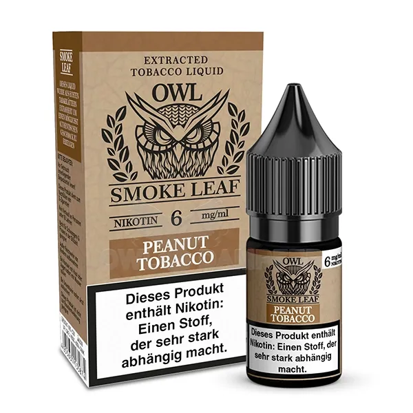 OWL Smoke Leaf Nikotin-Liquid Peanut Tobacco 10ml 6mg OWL Smoke Leaf Nikotin-Liquid Peanut Tobacco 10ml 6mg