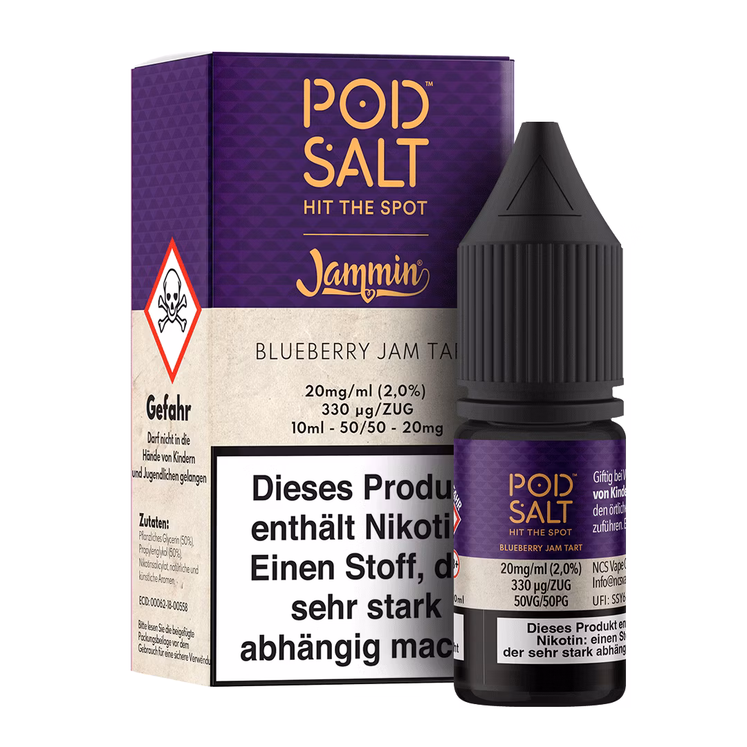 Fusion_BJT_20mg-10ml-BoxBottle Pod Salt - Fusion - Blueberry Jam Tart - Nikotinsalz-Liquid - 10ml - 20mg