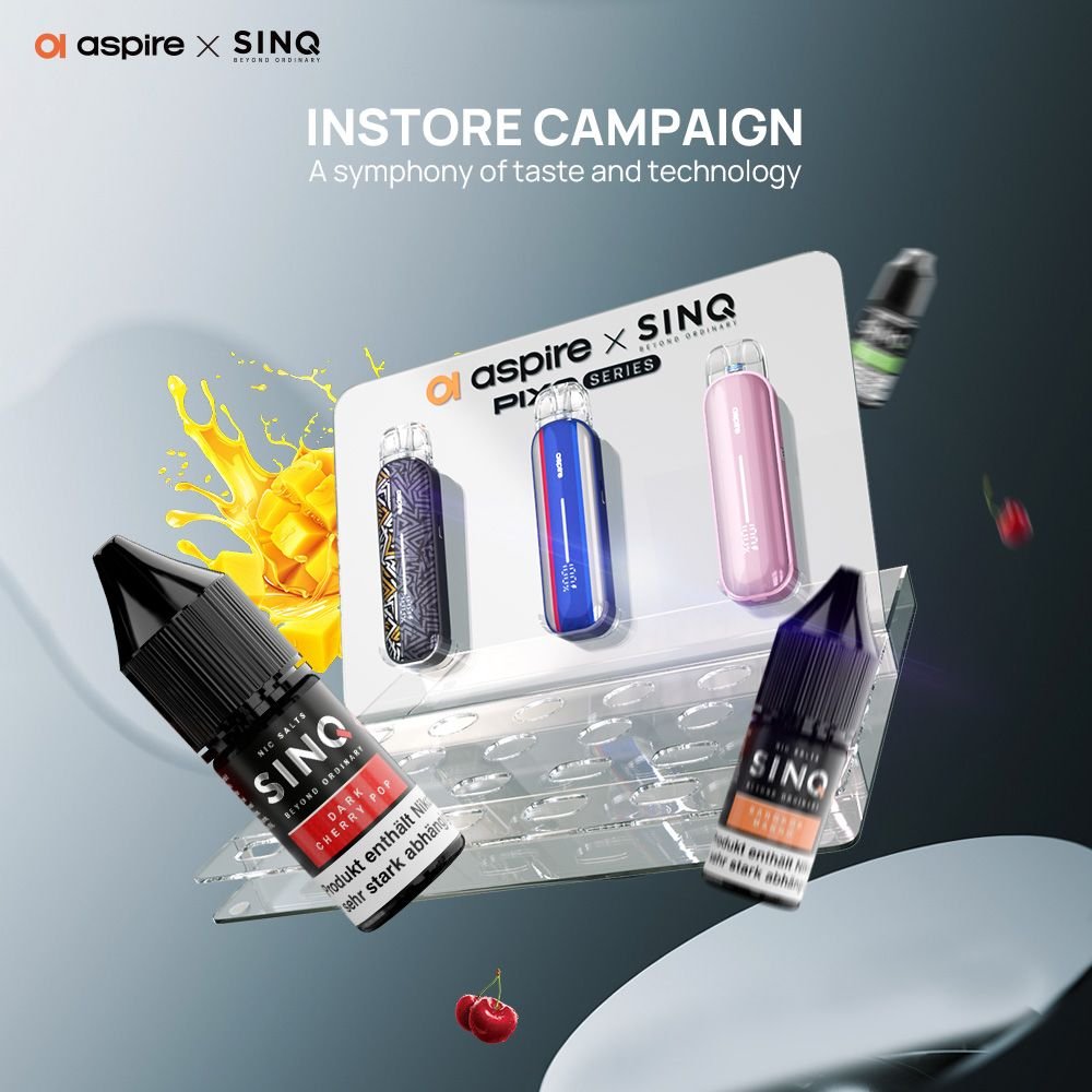 SINQ x Aspire - Display Teststation (2-teilig) - Acryl - befüllt