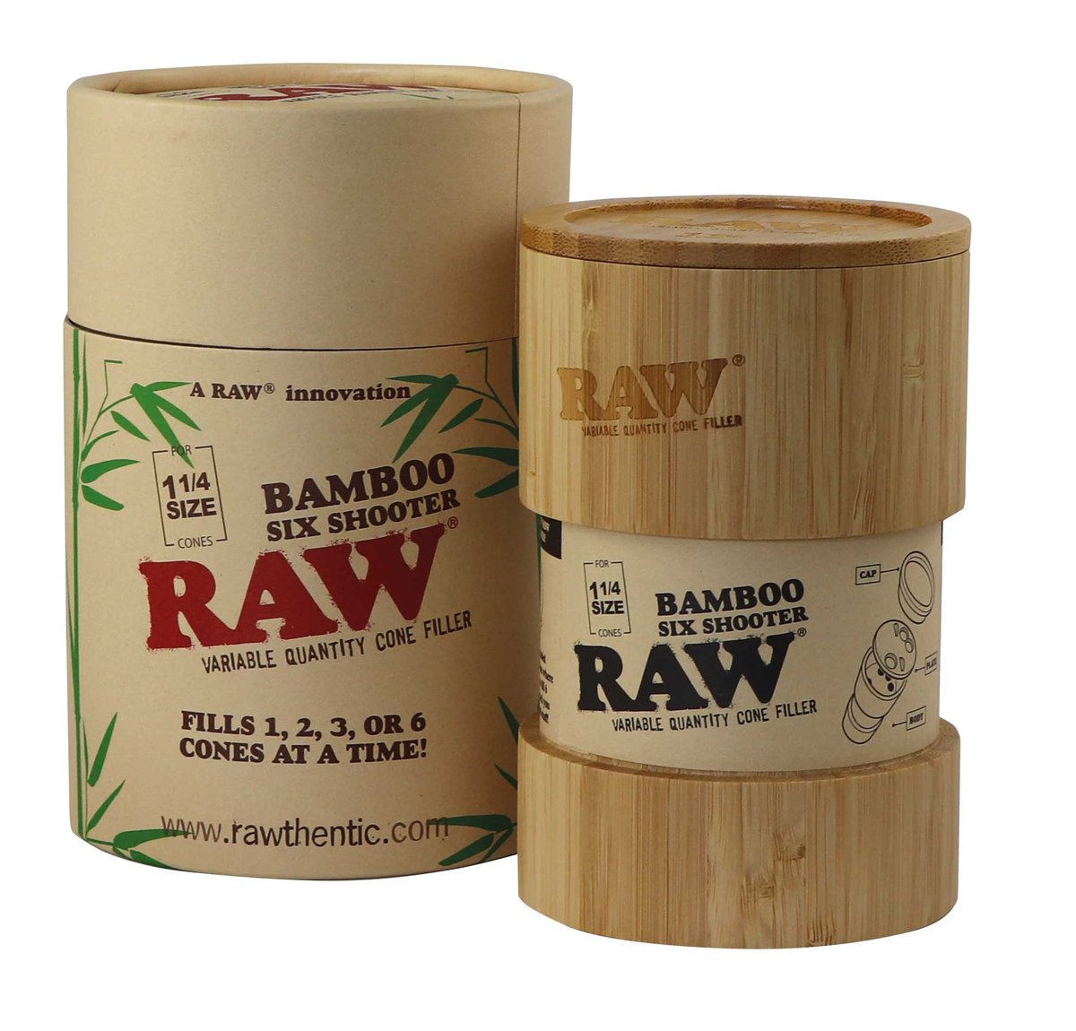 RAW - Kegelfüllmaschine - Six Shooter - Bambus 