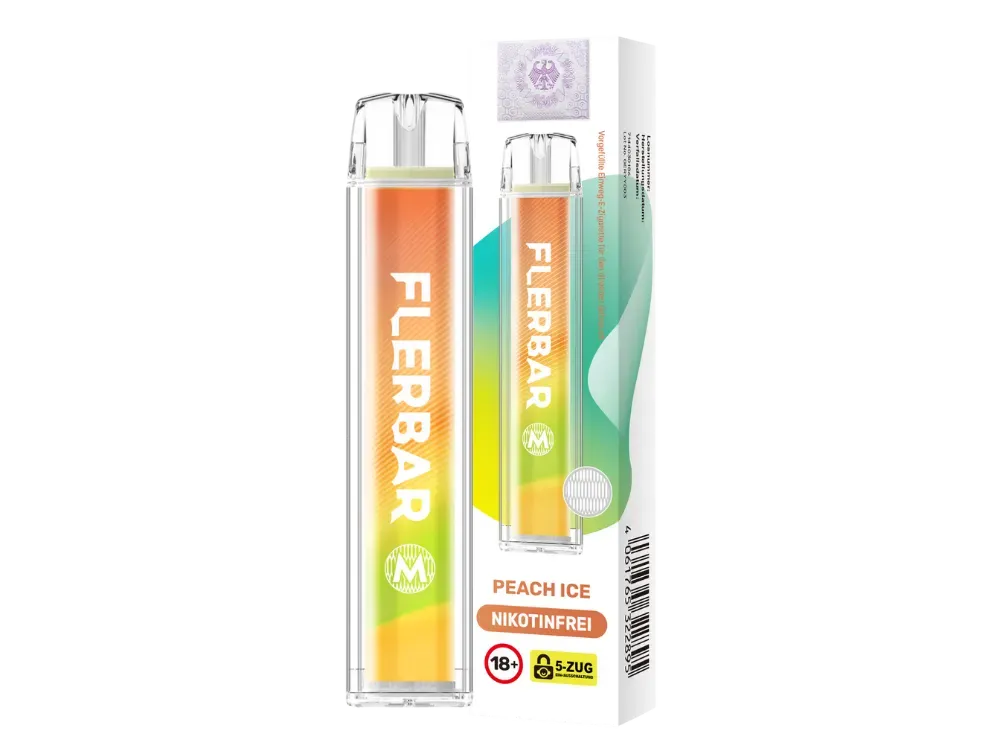 Nikotinfrei - Flerbar - Einweg E-Zigarette - Peach Ice - 0mg - CP 