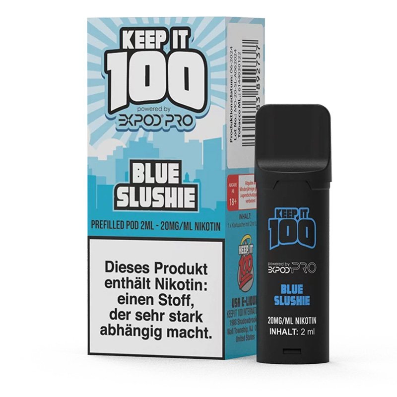 Keep It 100 - Prefilled Pod - Blue Slushie - 20mg