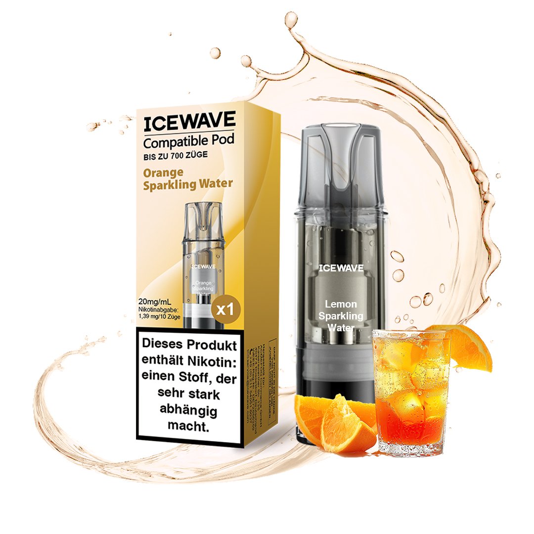ICEWAVE - Prefilled Pod - 2ml - 3er Pack - Orange Sparkling Water