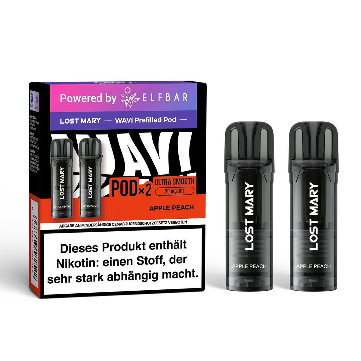 Lost Mary - Wavi - Prefilled Pods - Apple Peach - 20mg Lost Mary - Wavi - Prefilled Pods - Apple Peach - 20mg