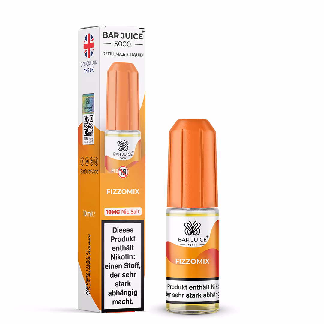 Bar Juice - 5000 - Fizzo Mix | Inhalt : 10ml | Nikotinsalz-Stärke : 10mg | Paketgröße : 1er Packung Bar Juice - 5000 - Fizzo Mix | Inhalt : 10ml | Nikotinsalz-Stärke : 10mg | Paketgröße : 1er Packung