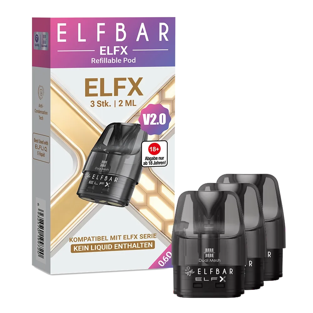 Elfbar - ELFX V2 - Pod Tank Verdampfer - 3er Paket - 0.6 Ohm - 2ml
