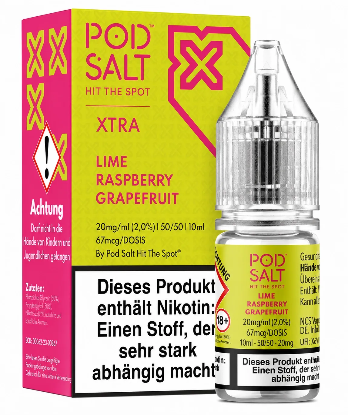 Pod Salt - Xtra - Lime Raspberry Grapefruit - Nikotinsalz-Liquid - 10ml - 20mg Pod Salt - Xtra - Lime Raspberry Grapefruit - Nikotinsalz-Liquid - 10ml - 20mg