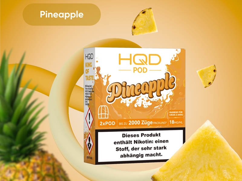 HQD - Cirak 2 - Prefilled Pods - Pineapple - 18mg - 2ml - 2er Pack HQD - Cirak 2 - Prefilled Pods - Pineapple - 18mg - 2ml - 2er Pack