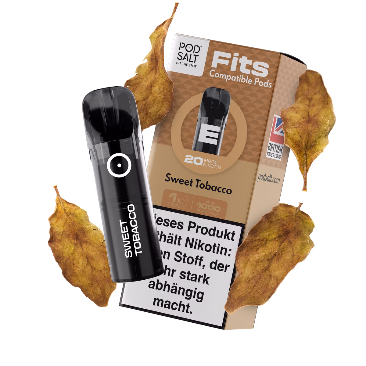 Pod Salt - Fits - Prefilled Pod - Sweet Tobacco - 20mg - 2ml - 3er Pack