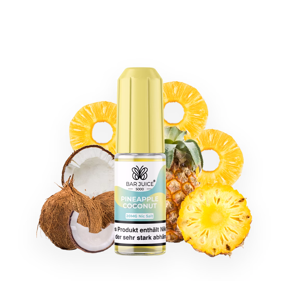 Bar Juice - 5000 - Pineapple Coconut | Inhalt : 10ml | Nikotinsalz-Stärke : 20mg | Paketgröße : 1er Packung