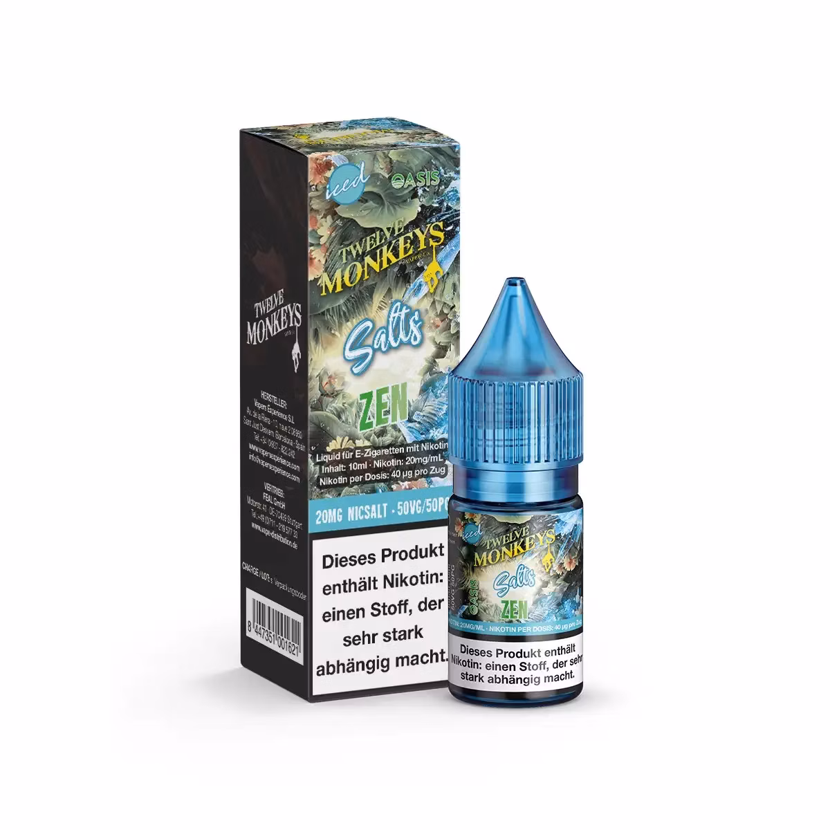 Twelve Monkeys Nikotinsalz-Liquid Iced Zen 10ml 20mg