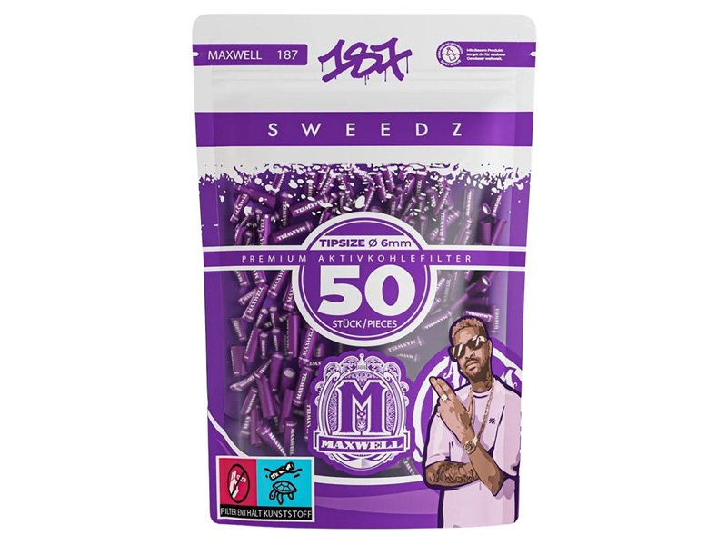 187 Straßenbande - Sweedz - Aktivkohlefilter - Ø 6mm - 50 Stück - Maxwell