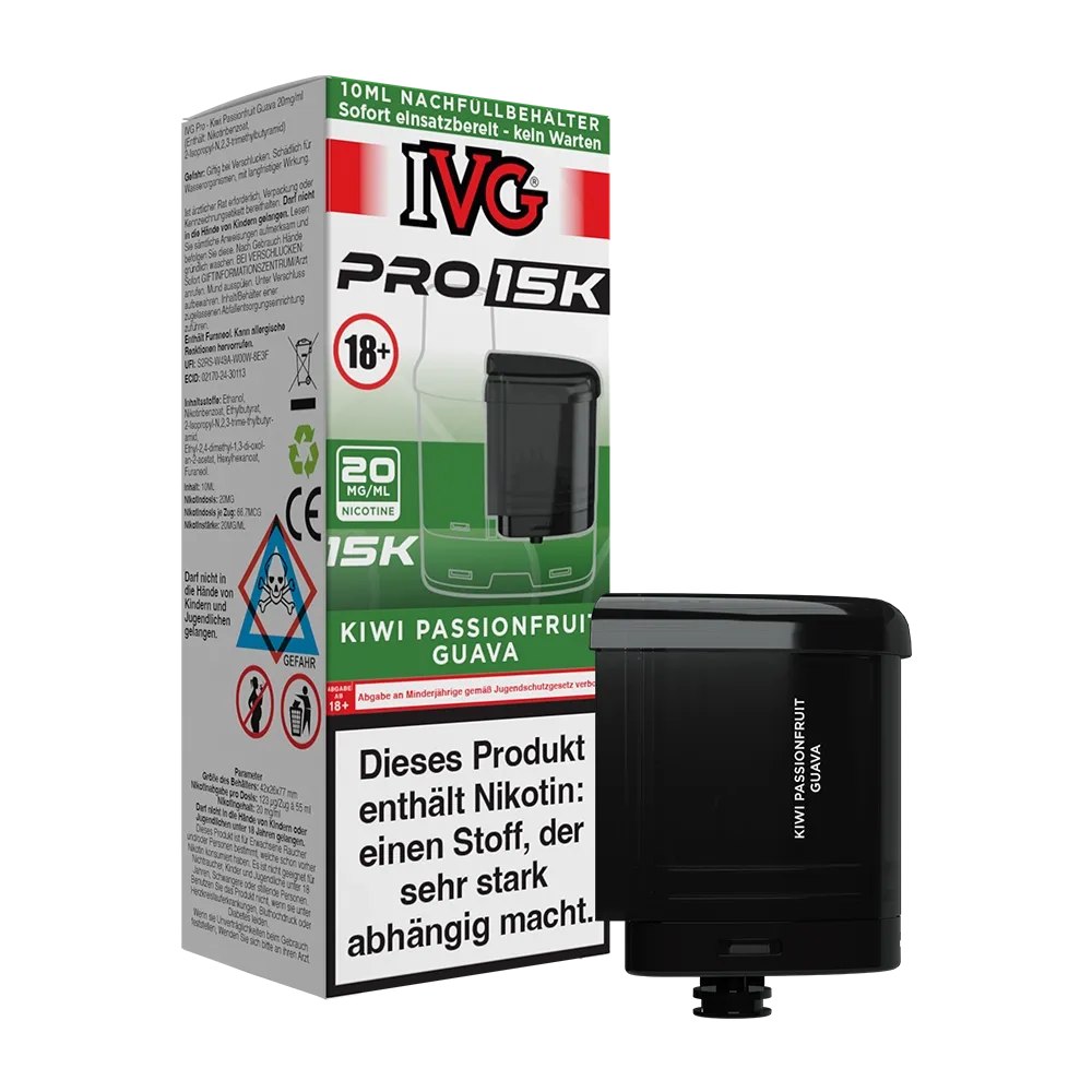 IVG - Pro 15K - 10ml Pod Nachfüllbehälter - Kiwi Passionfruit Guava - 20mg IVG - Pro 15K - 10ml Pod Nachfüllbehälter - Kiwi Passionfruit Guava - 20mg