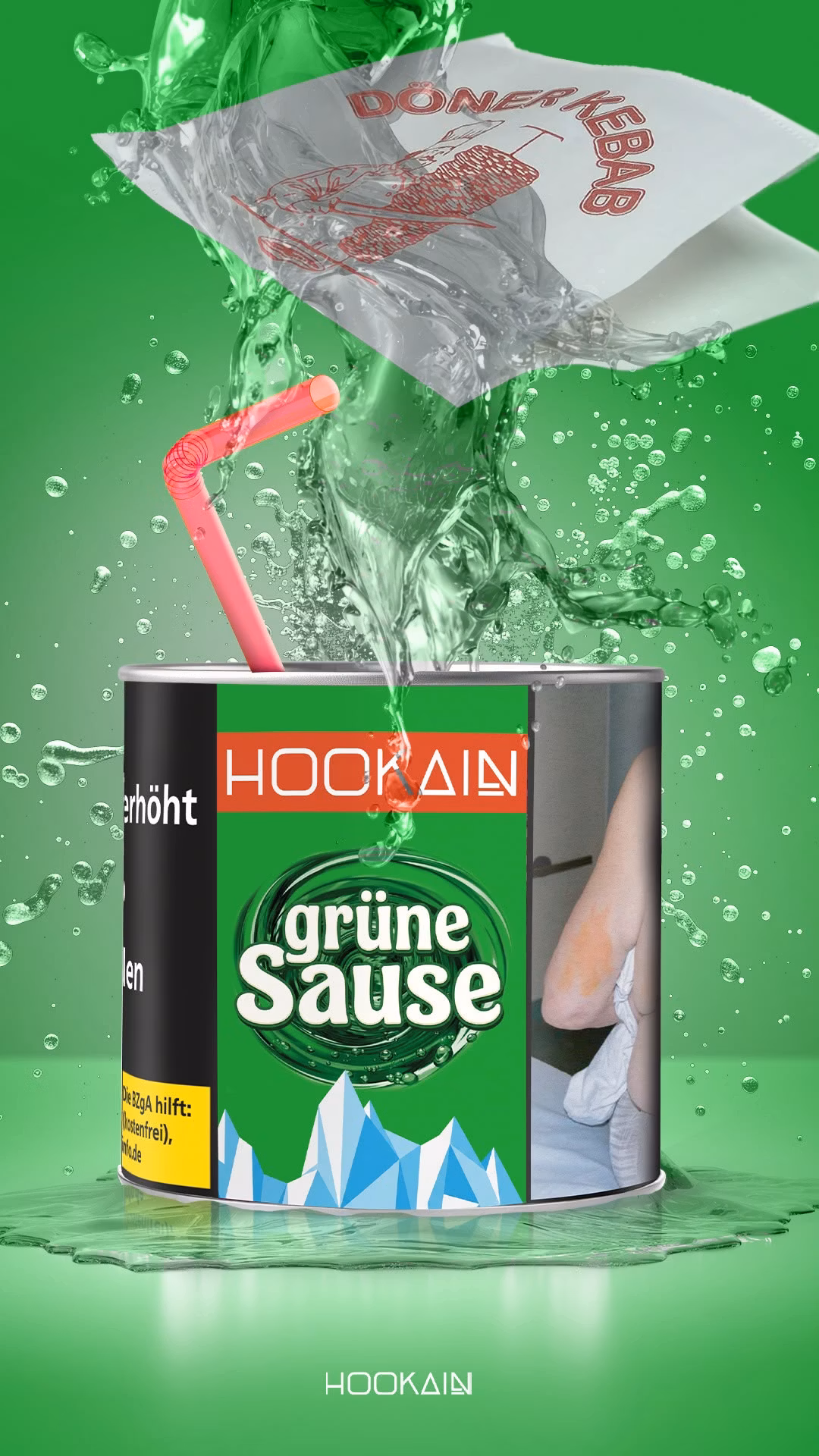 Hookain Tobacco - 200g - Grüne Sause Hookain Tobacco - 200g - Grüne Sause