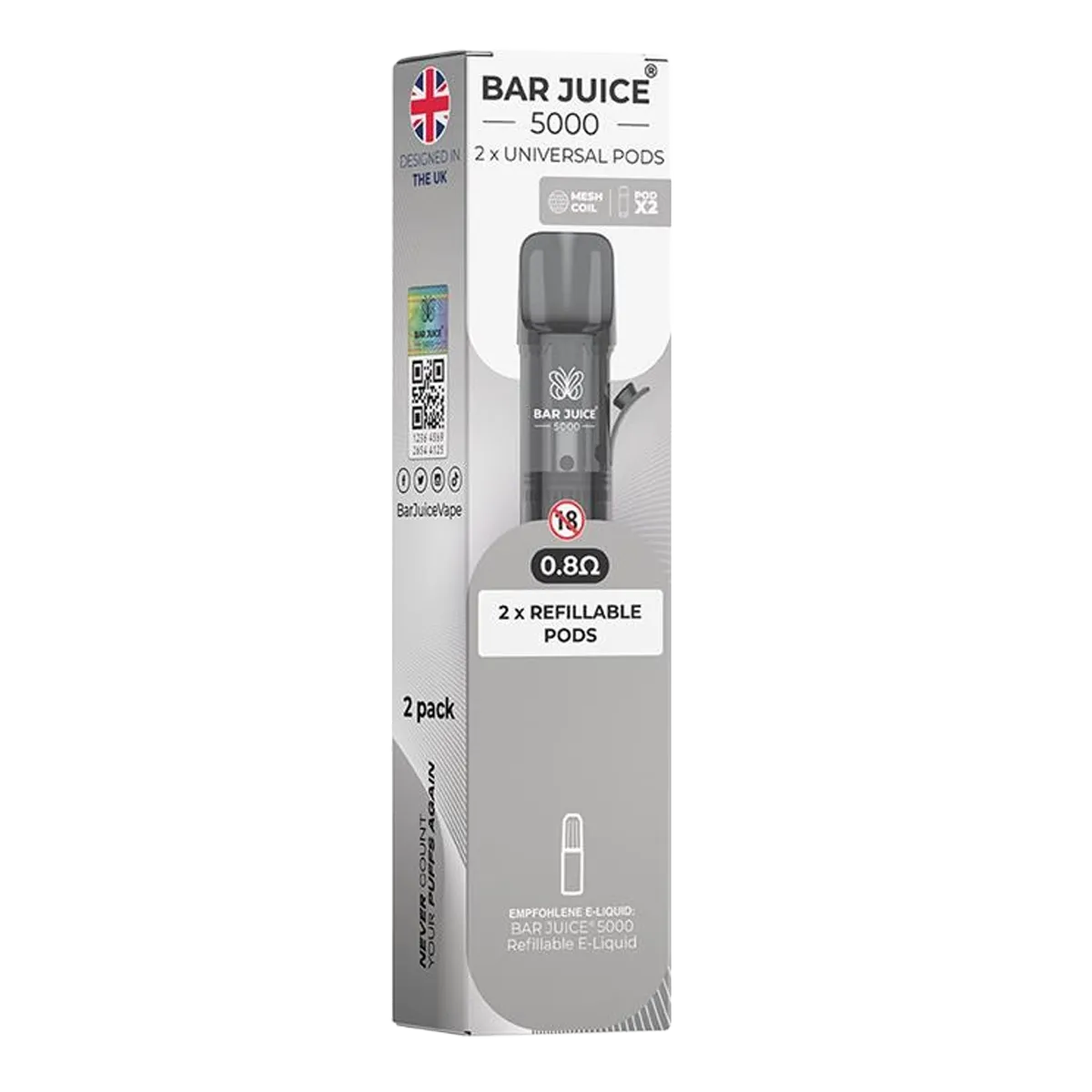 Bar Juice - Leerpods - 2er Paket - 2ml - 0.8 Ohm Bar Juice - Leerpods - 2er Paket - 2ml - 0.8 Ohm
