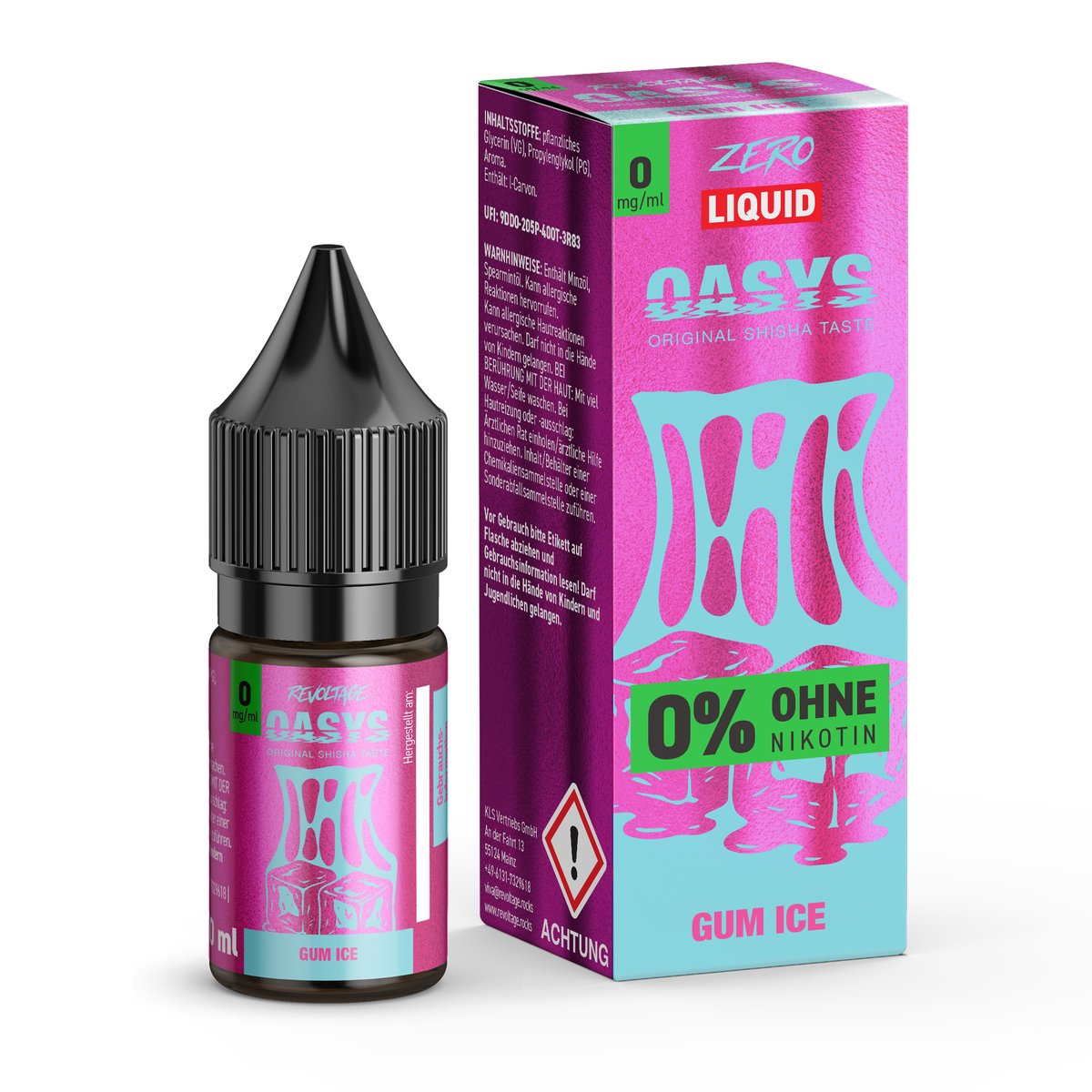 Oasys - Nikotinsalz Liquids - 10ml - Gum Ice - 0mg