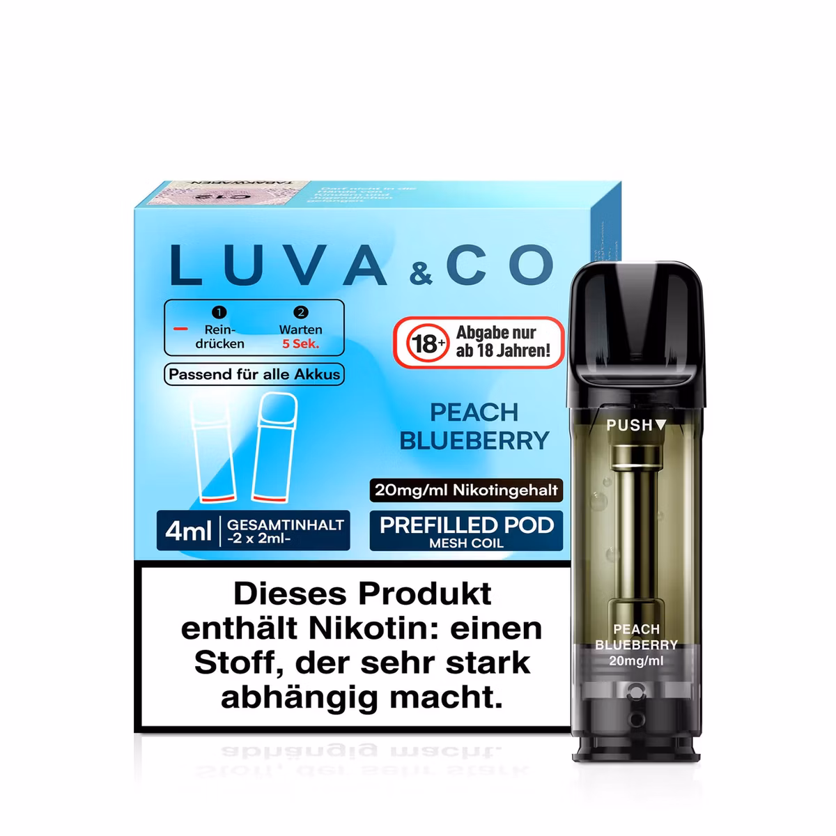 Luva - Prefilled Pod - 20mg - 2er Pack - Peach Blueberry
