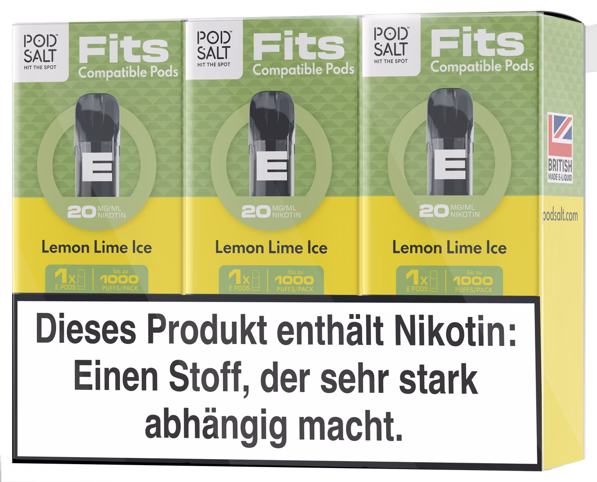 Pod Salt - Fits - Prefilled Pod - Lemon Lime Ice - 20mg - 2ml - 3er Pack Pod Salt - Fits - Prefilled Pod - Lemon Lime Ice - 20mg - 2ml - 3er Pack