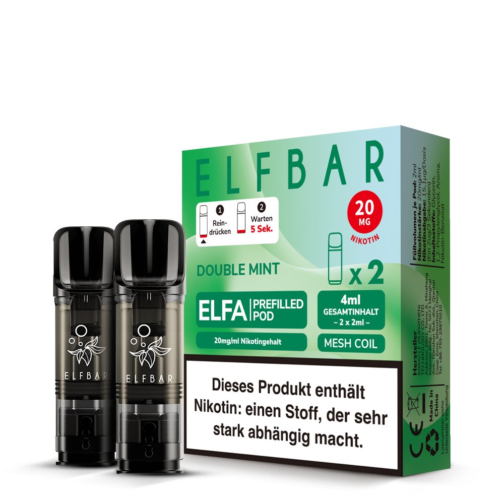 Elfbar - ELFA - Prefilled Pod - 2ml - 2er Pack - Double Mint