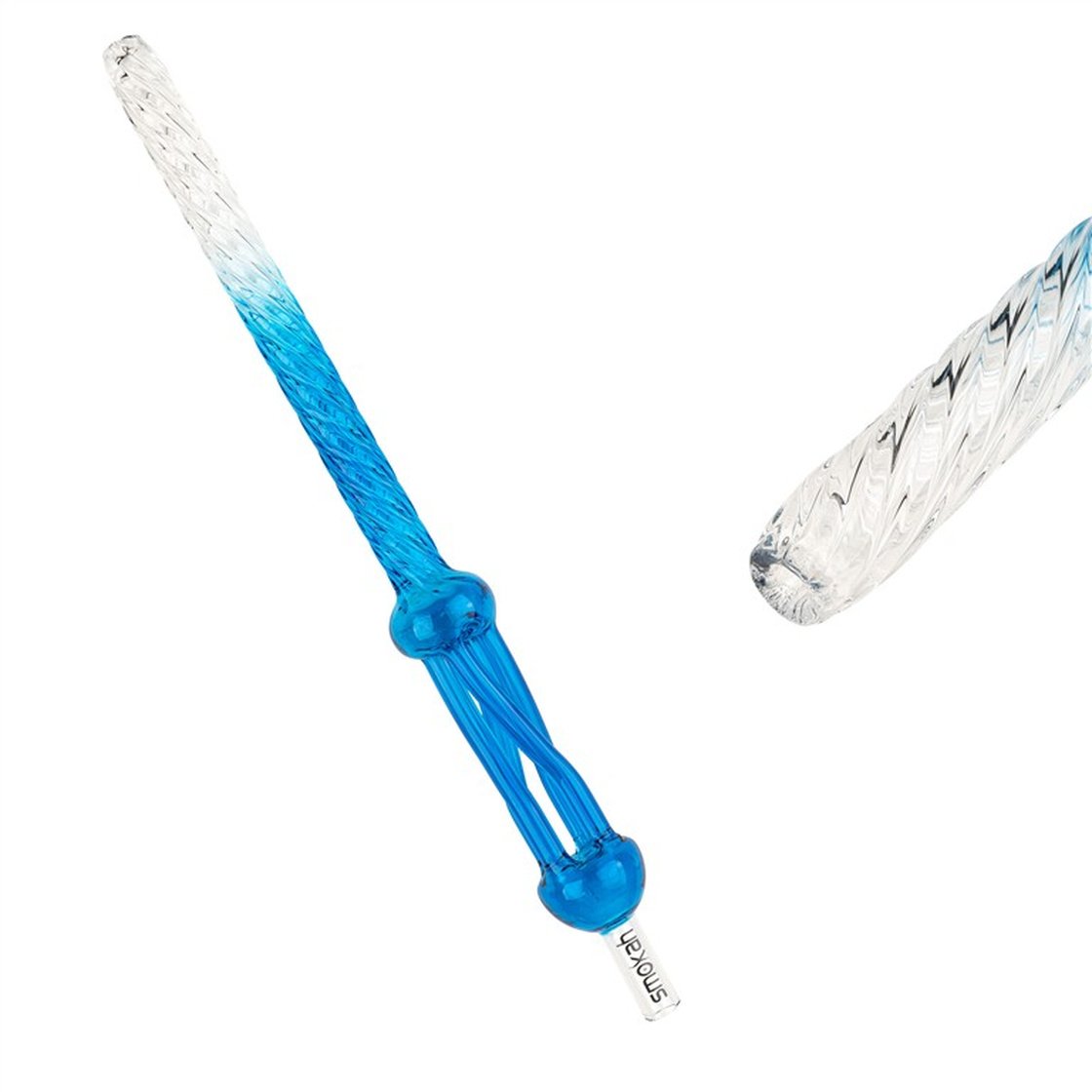 Smokah - Glasmundstück Curly - Blau