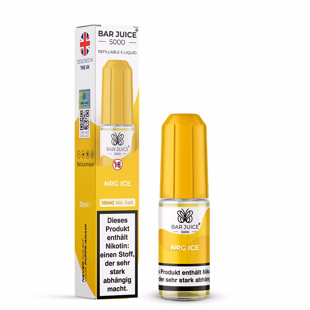 Bar Juice - 5000 - NRG Ice | Inhalt : 10ml | Nikotinsalz-Stärke : 10mg | Paketgröße : 1er Packung