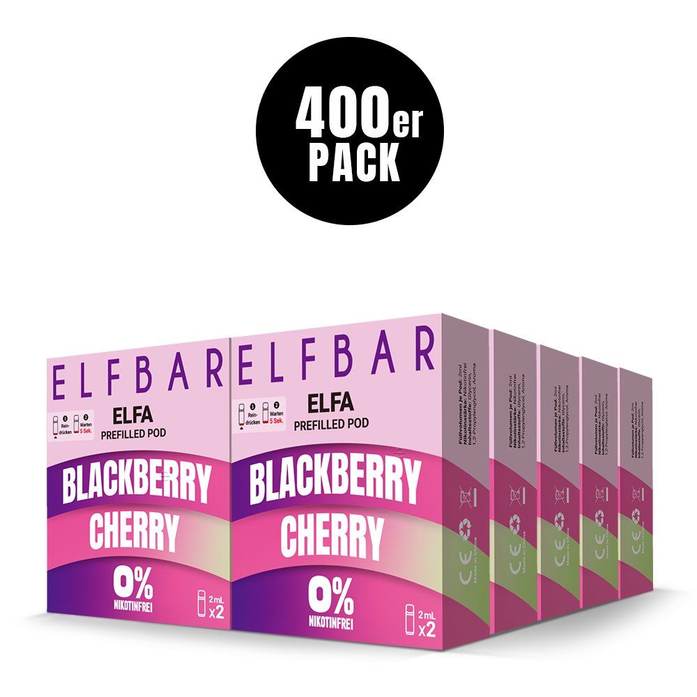Elfbar - ELFA - Prefilled Pod - 2ml - 2er Pack - Nikotinfrei - Blackberry Cherry