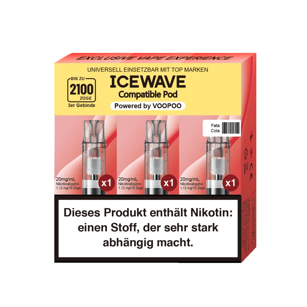 ICEWAVE - Prefilled Pod - 2ml - 3er Pack - Fata Cola ICEWAVE - Prefilled Pod - 2ml - 3er Pack - Fata Cola