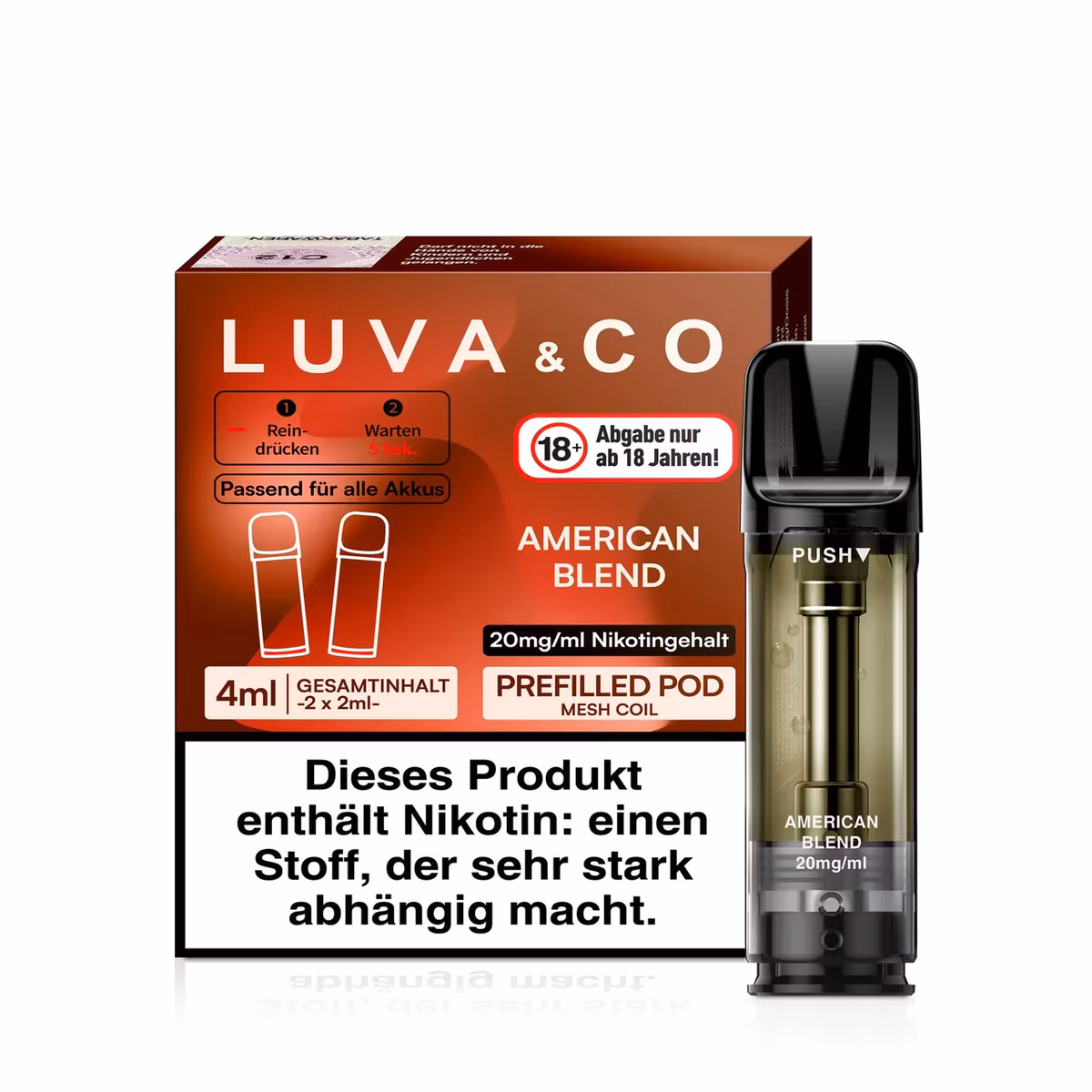 Luva - Prefilled Pod - 20mg - 2er Pack - American Blend