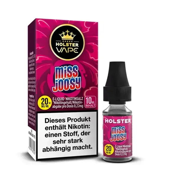 Holster - Nikotinsalzliquids - 10ml - Miss Joosy | Inhalt : 10ml | Nikotinsalz-Stärke : 20mg | Paketgröße : 1er Packung Holster - Nikotinsalzliquids - 10ml - Miss Joosy | Inhalt : 10ml | Nikotinsalz-Stärke : 20mg | Paketgröße : 1er Packung