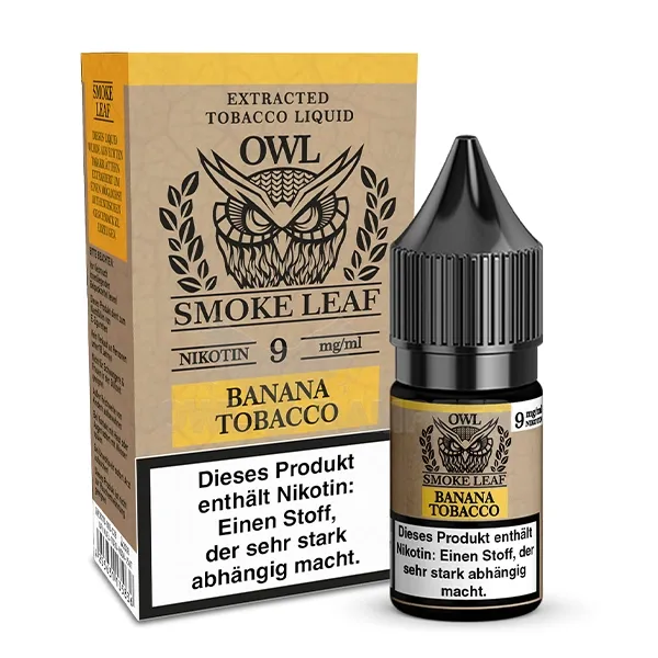OWL Smoke Leaf Nikotin-Liquid Banana Tobacco 10ml 9mg OWL Smoke Leaf Nikotin-Liquid Banana Tobacco 10ml 9mg