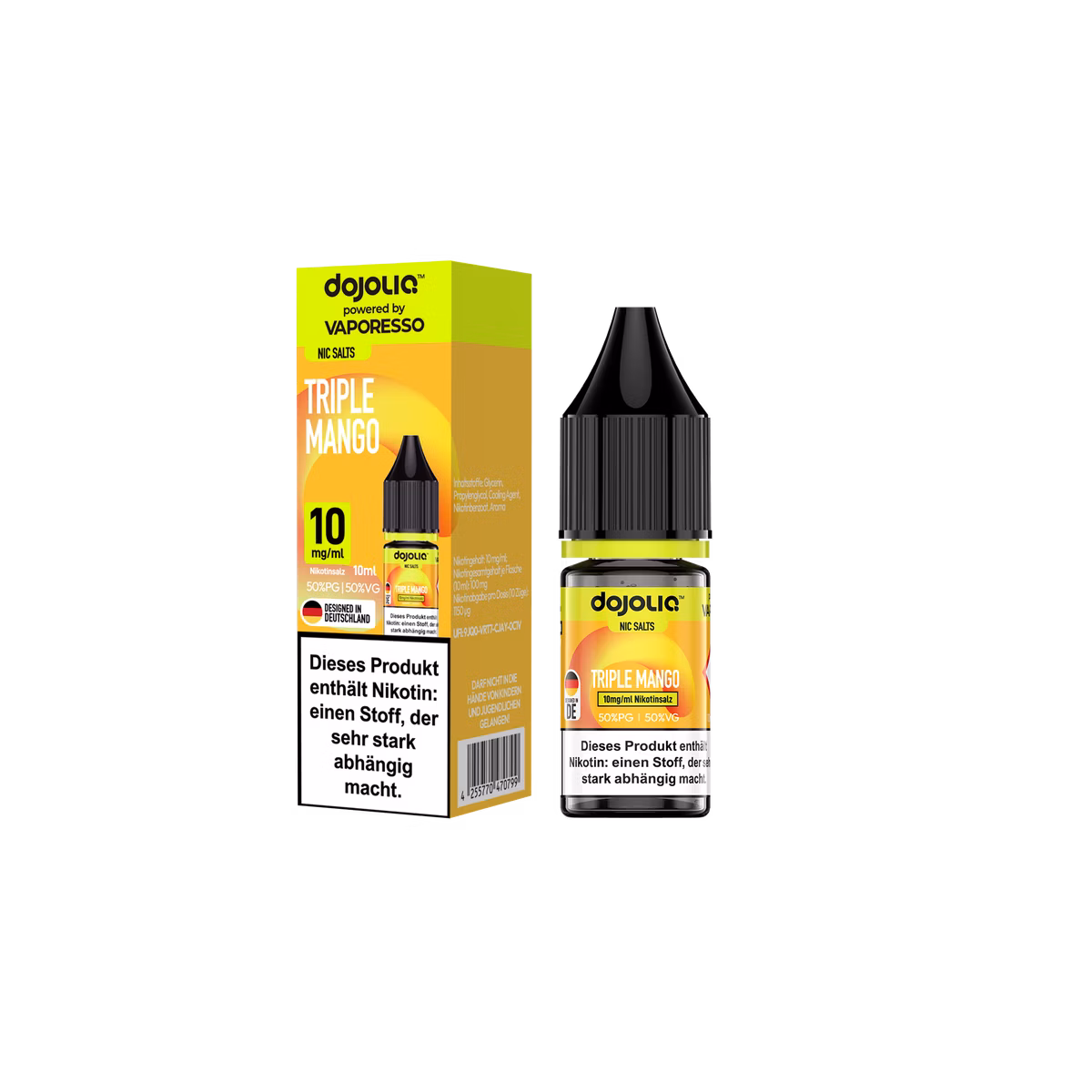 Muster - Vaporesso - Dojoliq - Nikotinsalz-Liquid - 10ml - Triple Mango - 10mg Muster - Vaporesso - Dojoliq - Nikotinsalz-Liquid - 10ml - Triple Mango - 10mg
