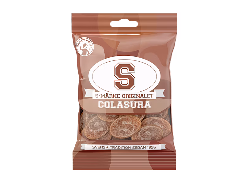 Candy People - S-Märke - Saure Fruchtgummis - Cola - 80g Süßigkeiten, Cola-拉?, Colasura?, Karamell, Kaugummi?, Lutscher?