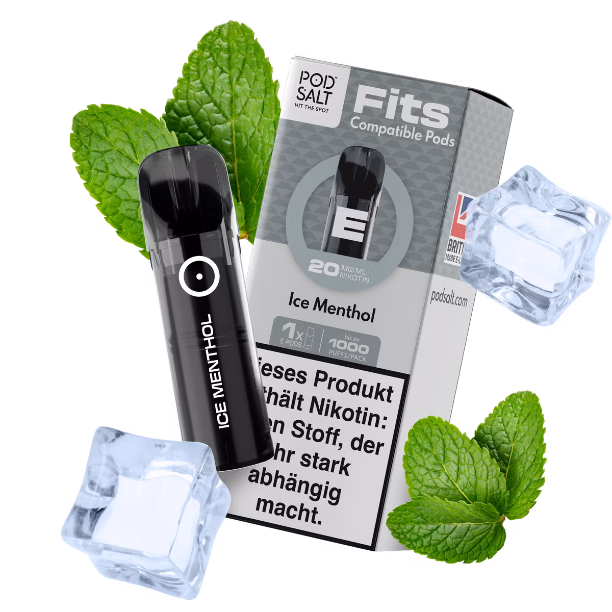 Pod Salt - Fits - Prefilled Pod - Ice Menthol - 20mg - 2ml - 3er Pack