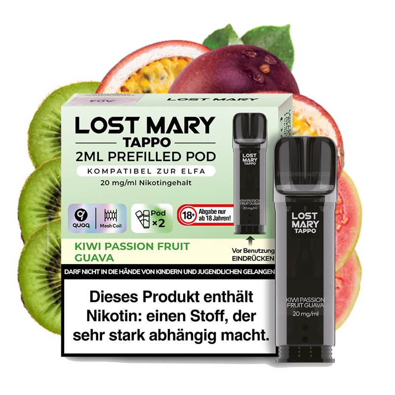 lost-mary-tappo-prefilled-pod-kiwi-passion-guava Lost Mary - Prefilled Pod - Tappo - Kiwi Passionfruit Guava - 20mg