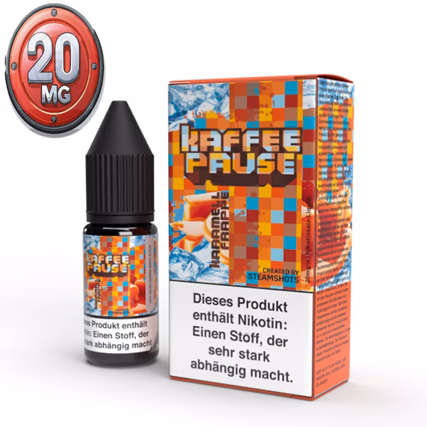 KAFFEEPAUSE - Nicsalt Liquid Karamell Frappe Ice 10ml 20mg