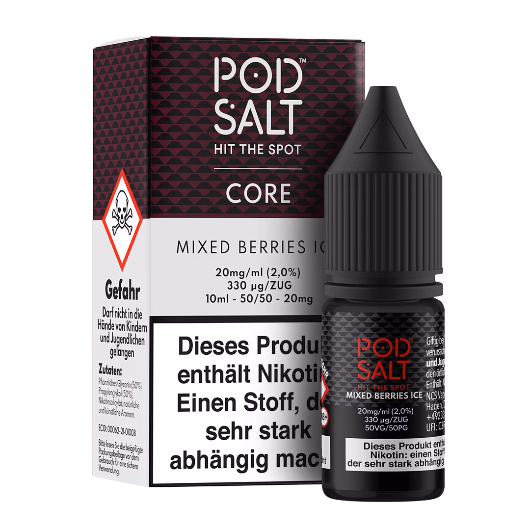 Mixed-Berries-Ice_BoxBottle_20mg Pod Salt - Core - Mixed Berries Ice - Nikotinsalz-Liquid - 10ml - 20mg
