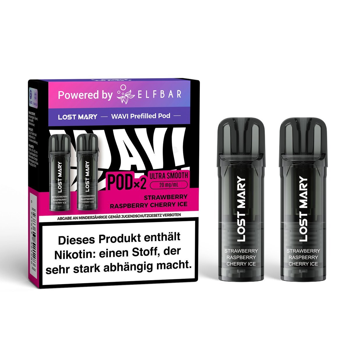 Lost Mary - Wavi - Prefilled Pods - Strawberry Raspberry Cherry Ice - 20mg