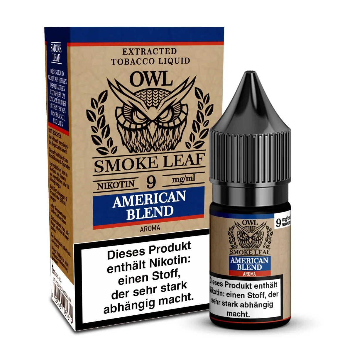 OWL Smoke Leaf Nikotin-Liquid American Blend 10ml 9mg OWL Smoke Leaf Nikotin-Liquid American Blend 10ml 9mg