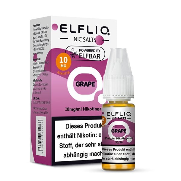 Elfbar - ElfLiq - 10ml - Grape | Nikotinsalz-Stärke : 10mg