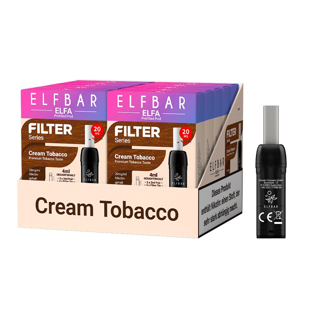 Elfbar - ELFA - Prefilled Pod - Filter Series - Cream Tobacco - 20mg - 2er Pack