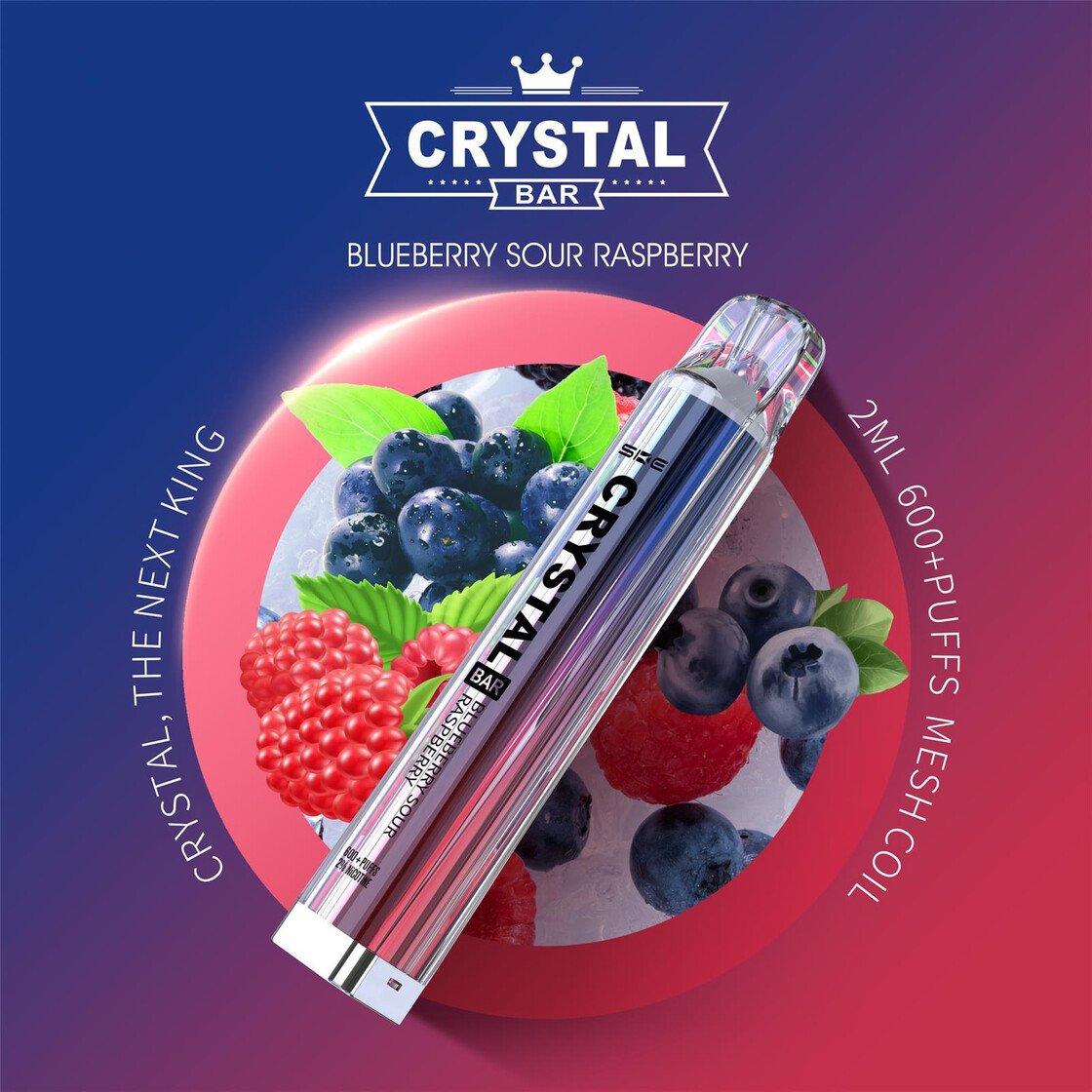 SKE Crystal Bar - Einweg E-Zigarette - Blueberry Sour Raspberry